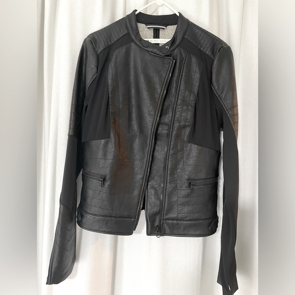 Blanc Noir Black Leather Jacket